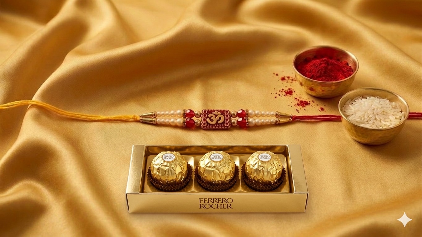 Om-Rakhi-with-Ferrero-Rocher-Chocolate-Box