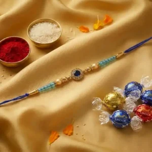 Blue Rakhi with Lindor Truffle