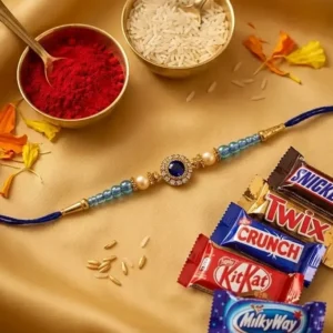 Blue-Stone-Rakhi-with-5-Chocolates