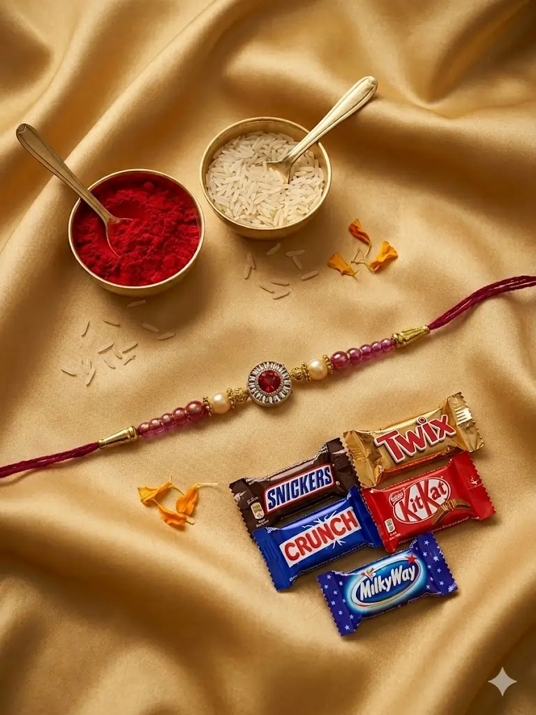 Elegant Red Rakhi Gift