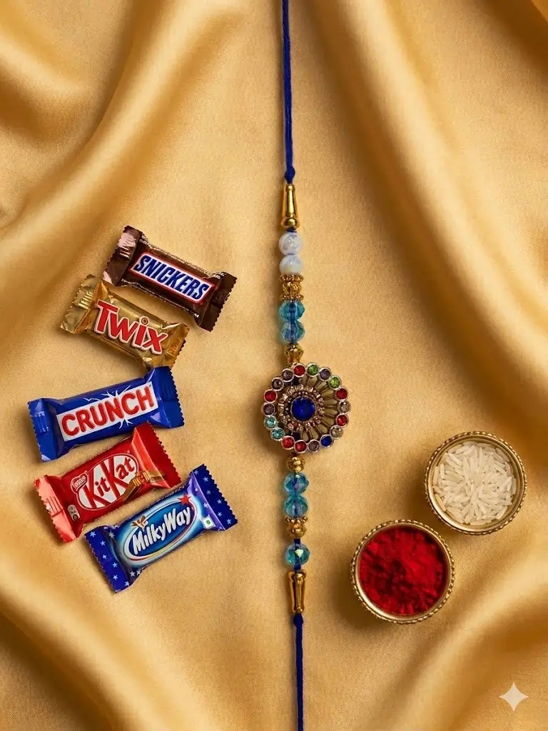 Fancy Multi Stone Rakhi Combo for Brother