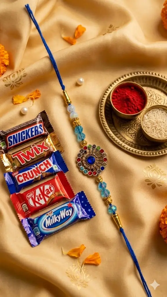 Multi Stone Rakhi Combo for Brother