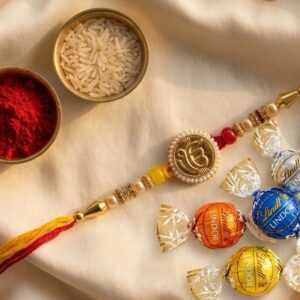 Omkar-Rakhi-with-Lindor-chocolates