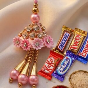 Pink-Floral-Lumba-Rakhi-with-Chocolates
