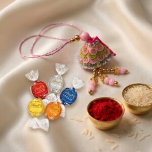 Pink-Lumba-Rakhi-with-Lindor-Chocolate