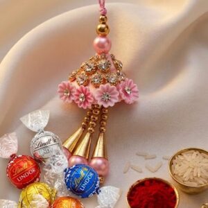 Unique-Lumba-Rakhi-for-Bhabhi-with-Lindt-Lindor-Chocolates