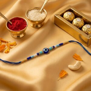 Evil Eye Rakhi with Roli Chawal for Brother